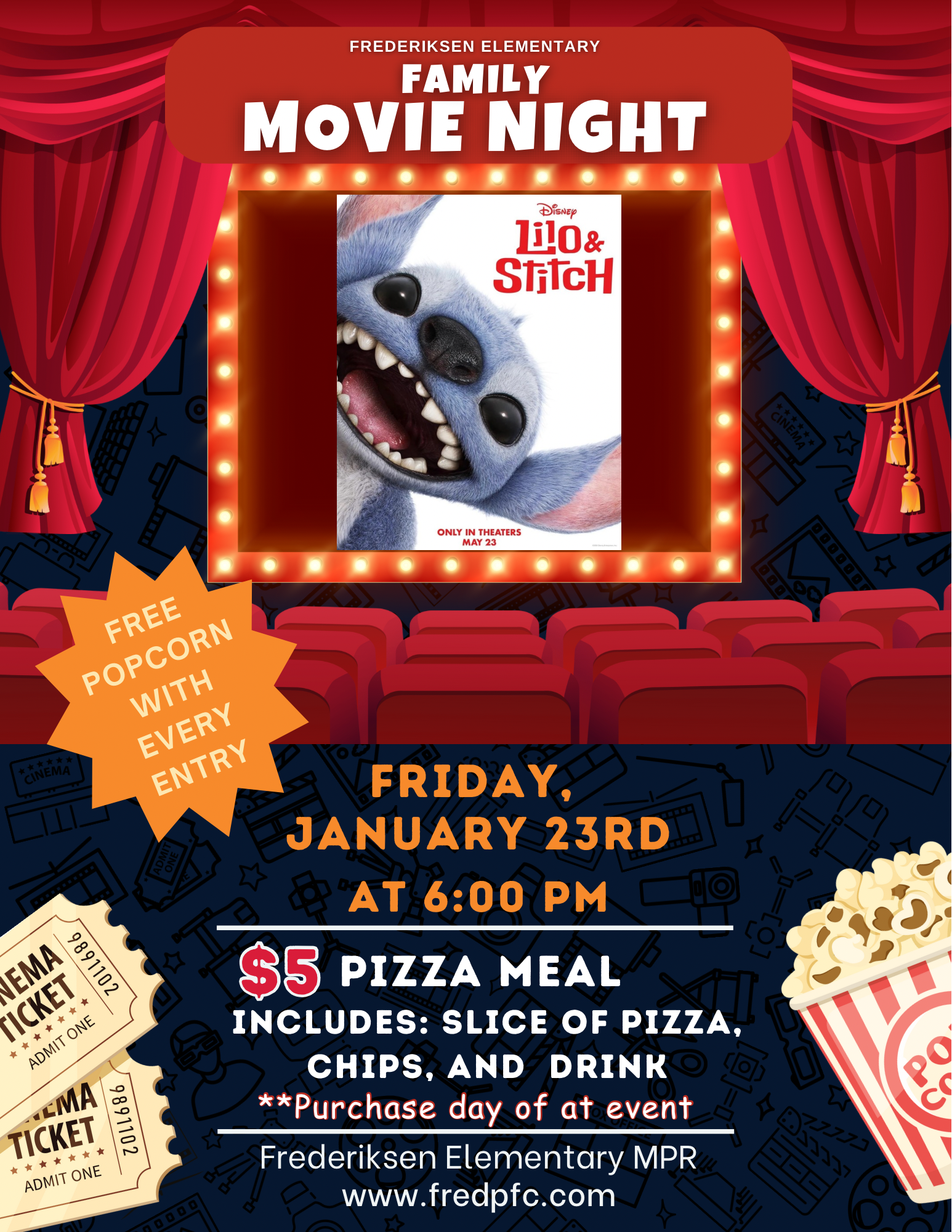  Family Movie Night at Frederiksen Elementary! 